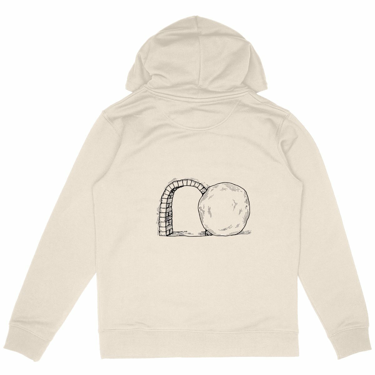 dos_ivoire_0 Sweat à capuche Epais Unisexe - Inspiration du tombeau de Jésus-Christ