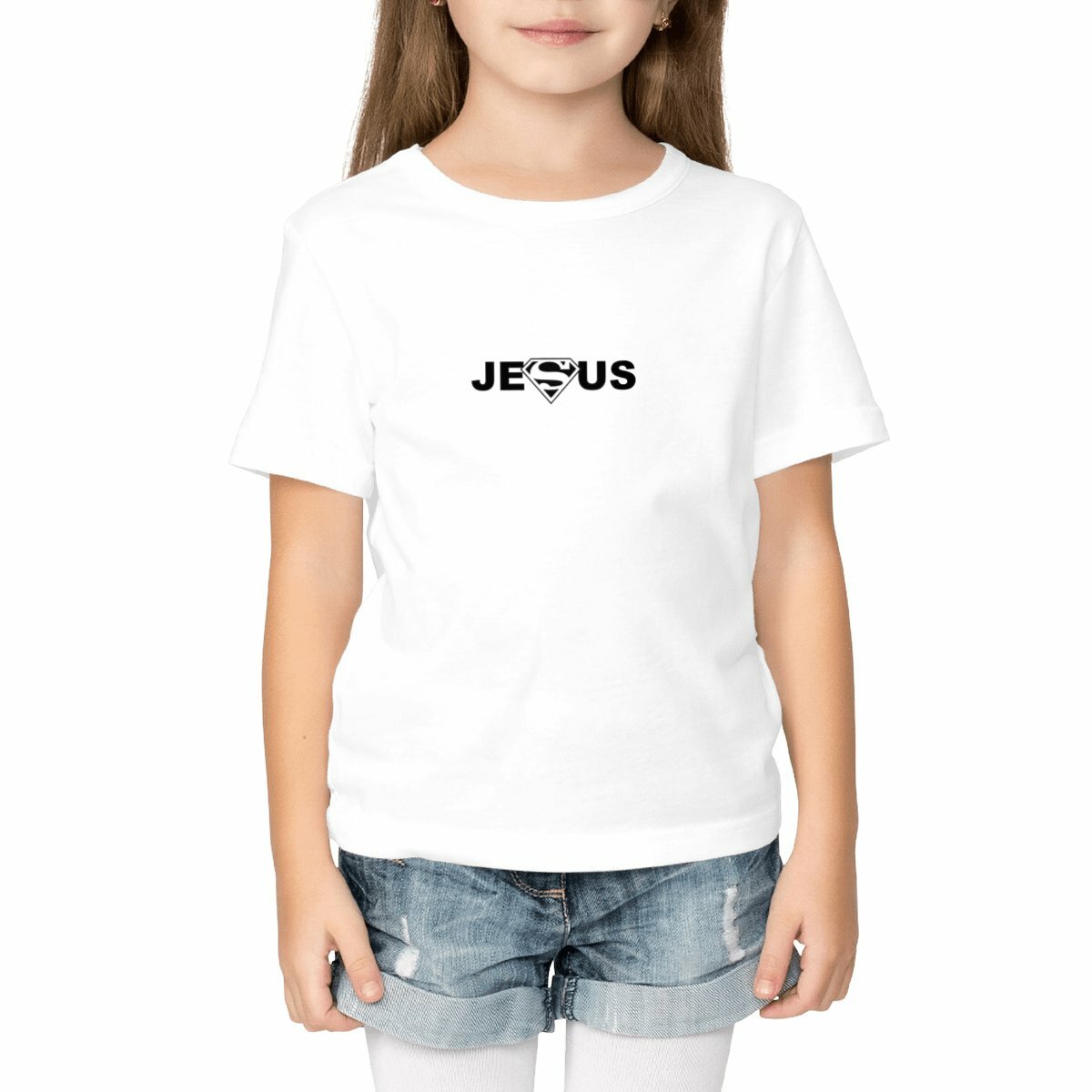 visual_Blanc T-shirt Enfant Epais - TEE shirt chrétien Jésus
