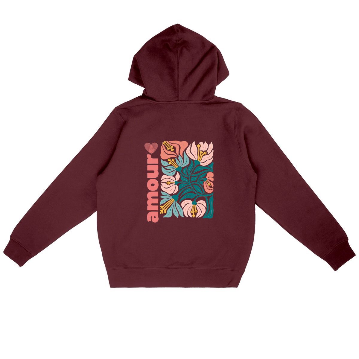 dos_bordeaux_7 Sweat à capuche Léger Unisexe - Amour et Lifestyle