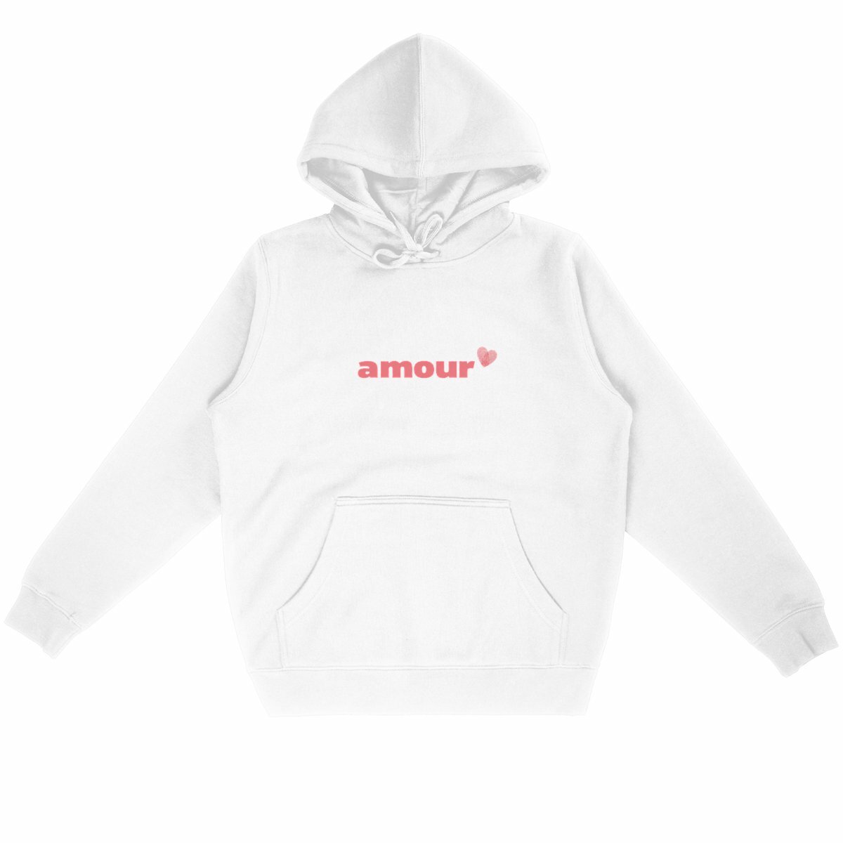 face_blanc_0 Sweat à capuche Léger Unisexe - Amour et Lifestyle