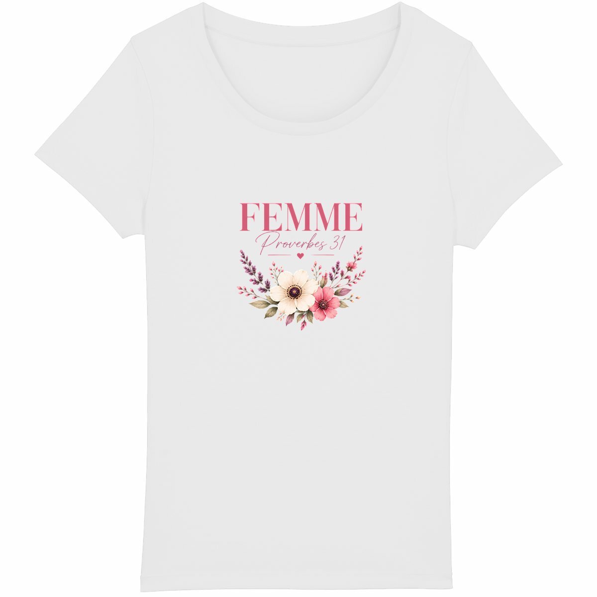 face_blanc_0 T-shirt Femme Léger – Proverbe 31, Éclat de Foi