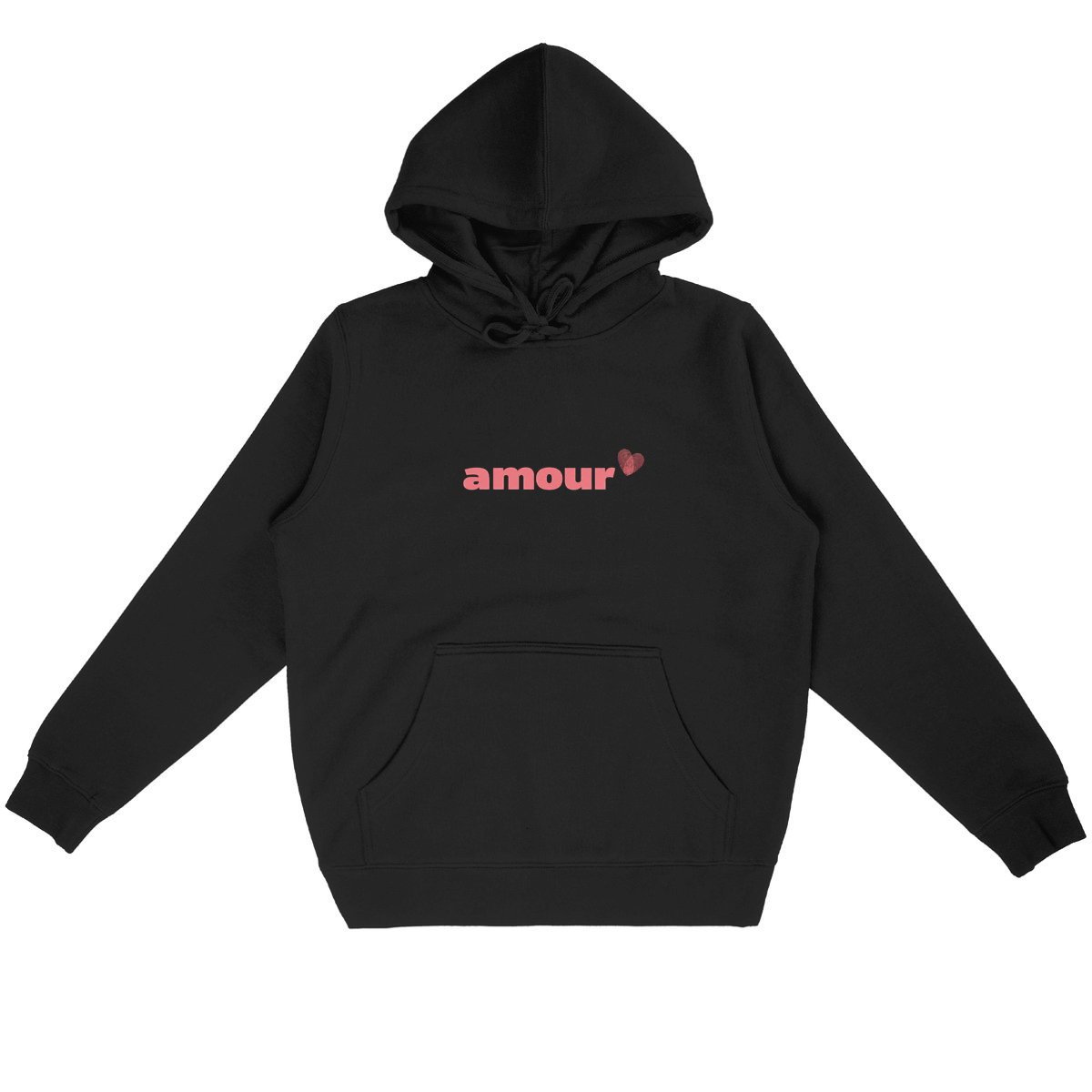 face_noir_1 Sweat à capuche Léger Unisexe - Amour et Lifestyle