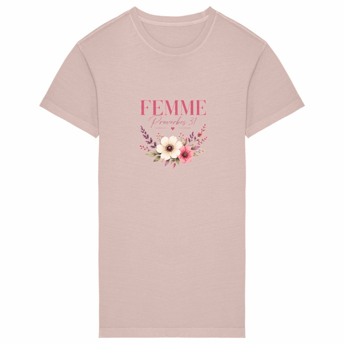 face_petalrose_2 Robe T-shirt Vintage Femme : Proverbe 31 Éco-Responsable