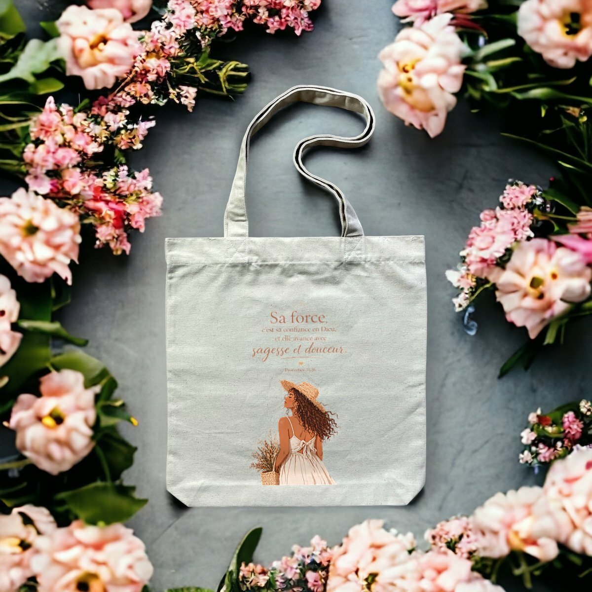 visual_Naturel Totebag épais - Proverbe 31 pour une femme inspirée